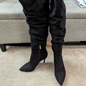 Jessica Simpson slouchy over the knee heel boots